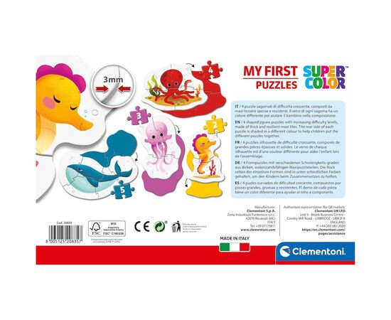 Пазл Clementoni 4 в 1 Sea Life, серия My First Puzzles (20835), изображение 5 Пазл Clementoni 4 в 1 Sea Life, серия My First Puzzles (20835), изображение 5