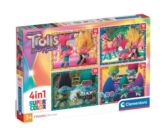 Пазл Clementoni 4 в 1 Trolls 3, 12,16,20 та 24 елементи (21527)