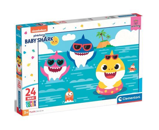 Пазл Clementoni Baby Shark, серия MAXI, 24 элемента (28519)