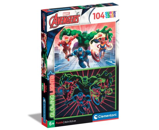 Пазл Clementoni що світиться в темряві Avengers серія Glowing, 104 елементи (27554)