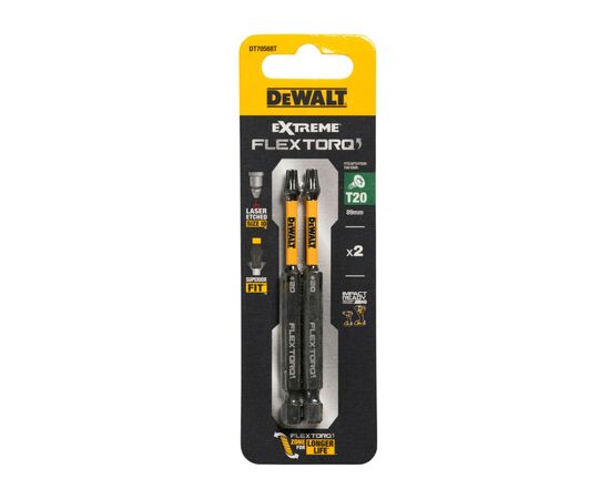 Біта для шуруповерта DeWALT IMPACT TORSION, T20, L 89 мм., 2 шт (DT70568T)