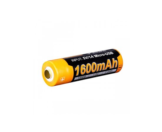 Аккумулятор Fenix 14500 micro usb зарядка (ARB-L14-1600U), изображение 2 Аккумулятор Fenix 14500 micro usb зарядка (ARB-L14-1600U), изображение 2