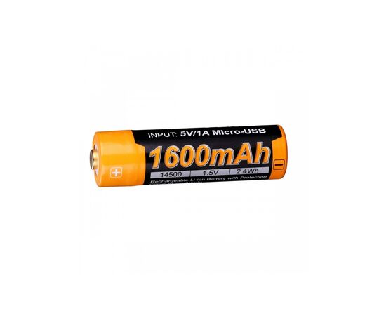 Аккумулятор Fenix 14500 micro usb зарядка (ARB-L14-1600U), изображение 3 Аккумулятор Fenix 14500 micro usb зарядка (ARB-L14-1600U), изображение 3