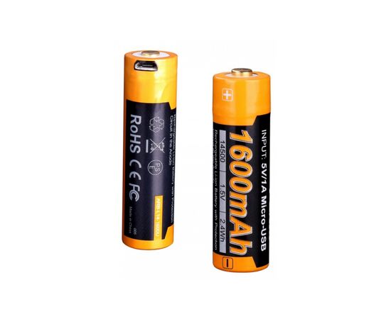 Аккумулятор Fenix 14500 micro usb зарядка (ARB-L14-1600U)
