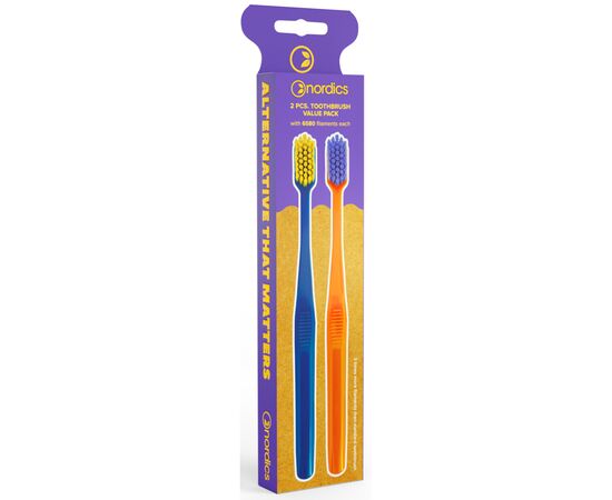 Зубная щетка Nordics 6580 Premium Blue + Orange 2 шт. (3800500324722)