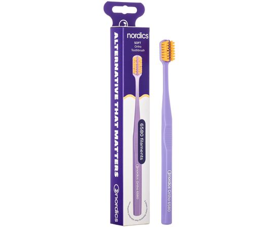 Зубная щетка Nordics 6580 Ortho Soft Purple/Orange Ортодонтическая (3800501908020)