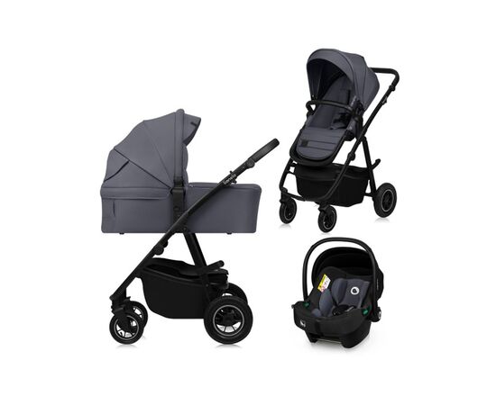 Коляска Lionelo 3 в 1 AMBER PLUS 3IN1 GREY GRAPHITE (LO-AMBER PLUS 3IN1 GREY GRAPHITE)