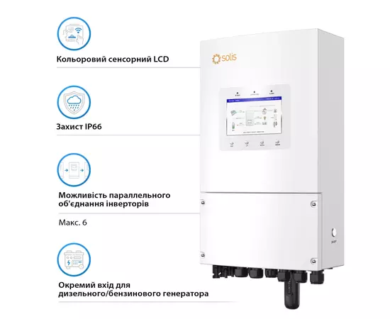 Солнечный инвертор Solis S6 6kW (S6-EH1P6K-L-PLUS), изображение 4 Солнечный инвертор Solis S6 6kW (S6-EH1P6K-L-PLUS), изображение 4