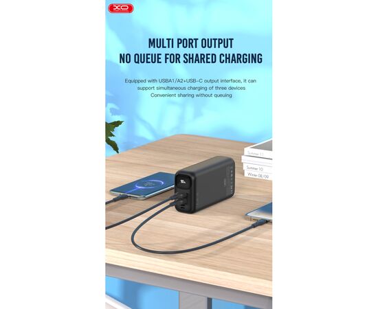 Батарея универсальная XO 30000mAh, PD/20W, QC/22.5W, black (PR200_Black), изображение 7 Батарея универсальная XO 30000mAh, PD/20W, QC/22.5W, black (PR200_Black), изображение 7