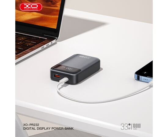 Батарея универсальная XO 10000mAh, PD/30W, QC/22.5W, PPS/33W, black (PR232_Black), изображение 4 Батарея универсальная XO 10000mAh, PD/30W, QC/22.5W, PPS/33W, black (PR232_Black), изображение 4