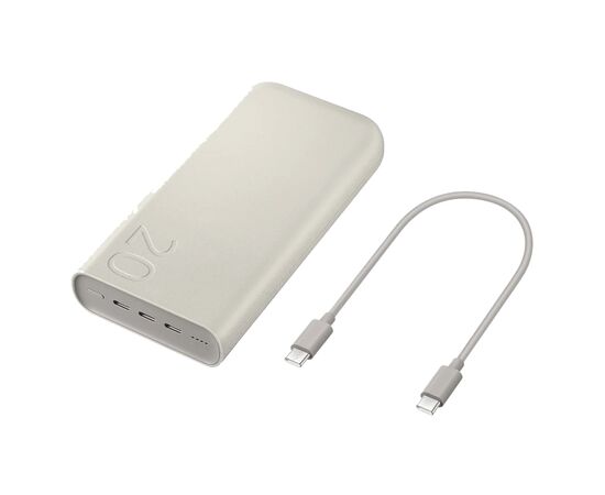 Батарея универсальная Samsung 20000mAh, SuperFastCharge2.0/45W, PD/3.0, PDO/PPS, Beige (EB-P4520XUEGEU), изображение 3 Батарея универсальная Samsung 20000mAh, SuperFastCharge2.0/45W, PD/3.0, PDO/PPS, Beige (EB-P4520XUEGEU), изображение 3