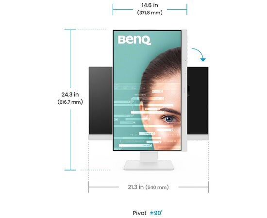Монитор BenQ GW2486TC WHITE, изображение 7 Монитор BenQ GW2486TC WHITE, изображение 7