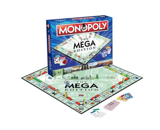 Настольная игра Winning Moves The Mega Edition Monopoly (2459), изображение 2 Настольная игра Winning Moves The Mega Edition Monopoly (2459), изображение 2