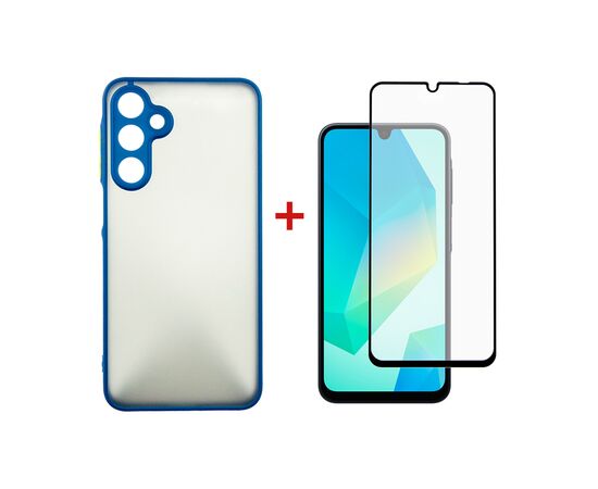Чехол для мобильного телефона Dengos Samsung Galaxy A16 5G Matte + glass (Blue) (DG-KM-118)