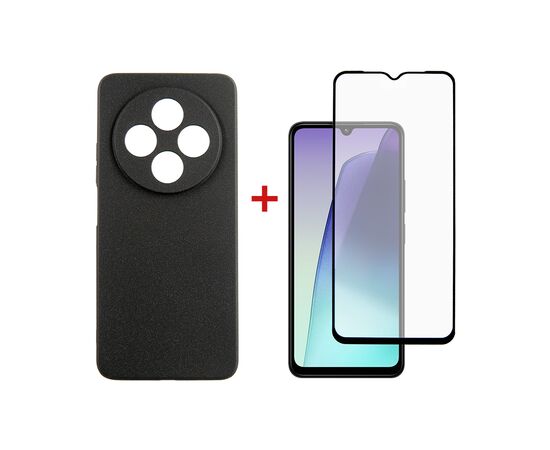 Чохол до мобільного телефона Dengos Xiaomi Redmi 14C Carbon + glass (Black) (DG-KM-119)