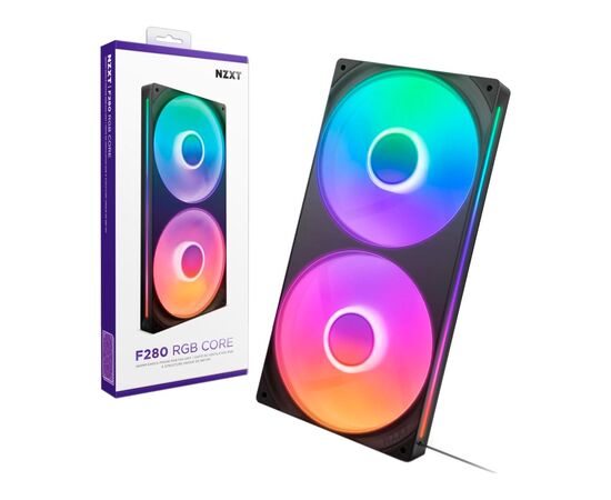 Кулер для корпуса NZXT F280 RGB Core Fan (Single Frame) - Black (RF-U28HF-B1), изображение 7 Кулер для корпуса NZXT F280 RGB Core Fan (Single Frame) - Black (RF-U28HF-B1), изображение 7