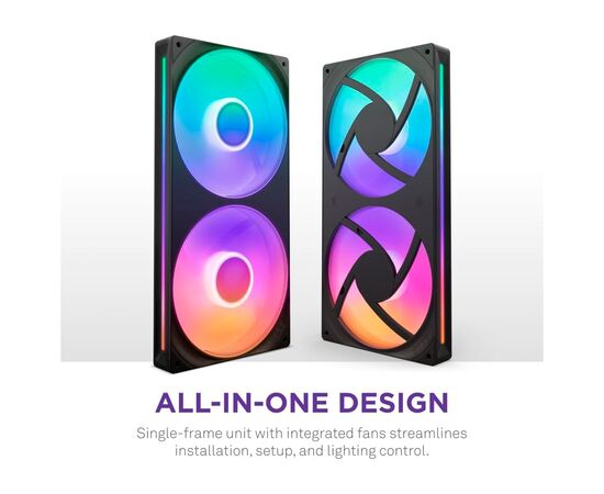 Кулер для корпуса NZXT F280 RGB Core Fan (Single Frame) - Black (RF-U28HF-B1), изображение 8 Кулер для корпуса NZXT F280 RGB Core Fan (Single Frame) - Black (RF-U28HF-B1), изображение 8