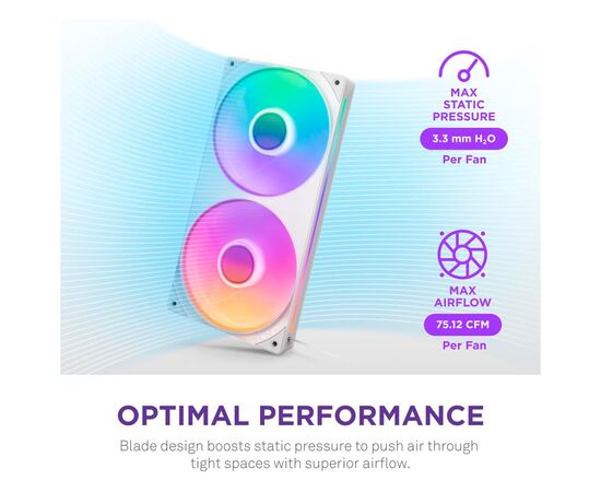 Кулер для корпуса NZXT F280 RGB Core Fan (Single Frame) - White (RF-U28HF-W1), изображение 10 Кулер для корпуса NZXT F280 RGB Core Fan (Single Frame) - White (RF-U28HF-W1), изображение 10