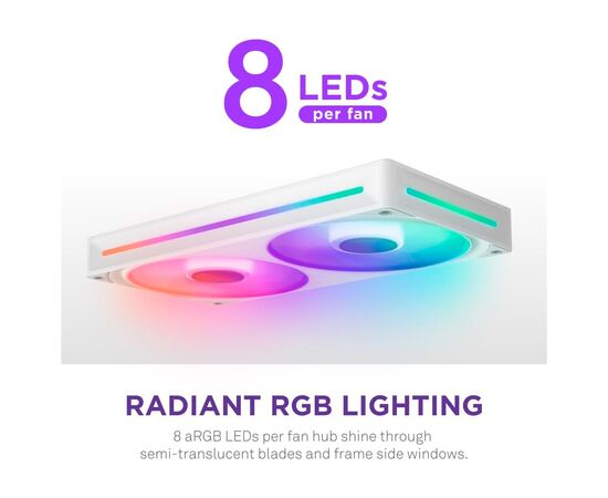 Кулер для корпуса NZXT F280 RGB Core Fan (Single Frame) - White (RF-U28HF-W1), изображение 12 Кулер для корпуса NZXT F280 RGB Core Fan (Single Frame) - White (RF-U28HF-W1), изображение 12