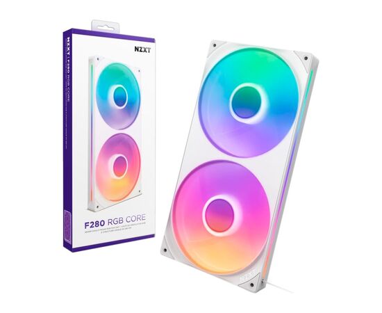 Кулер для корпуса NZXT F280 RGB Core Fan (Single Frame) - White (RF-U28HF-W1), изображение 7 Кулер для корпуса NZXT F280 RGB Core Fan (Single Frame) - White (RF-U28HF-W1), изображение 7