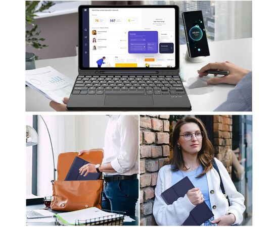 Чохол до планшета BeCover Keyboard+TouchPad Samsung Tab S9 (SM-X710/SM-X716)/S9 FE (SM-X510/SM-X516B) 11.0" Deep Blue (712418), зображення 4 Чохол до планшета BeCover Keyboard+TouchPad Samsung Tab S9 (SM-X710/SM-X716)/S9 FE (SM-X510/SM-X516B) 11.0" Deep Blue (712418), зображення 4