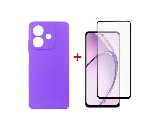 Чохол до мобільного телефона Dengos Oppo A3X Carbon + glass (Purple) (DG-KM-124)