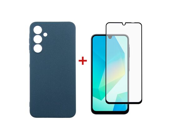 Чохол до мобільного телефона Dengos Samsung Galaxy A16 5G Carbon + glass (Blue) (DG-KM-122)