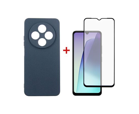 Чохол до мобільного телефона Dengos Xiaomi Redmi 14C Carbon + glass (Blue) (DG-KM-120)