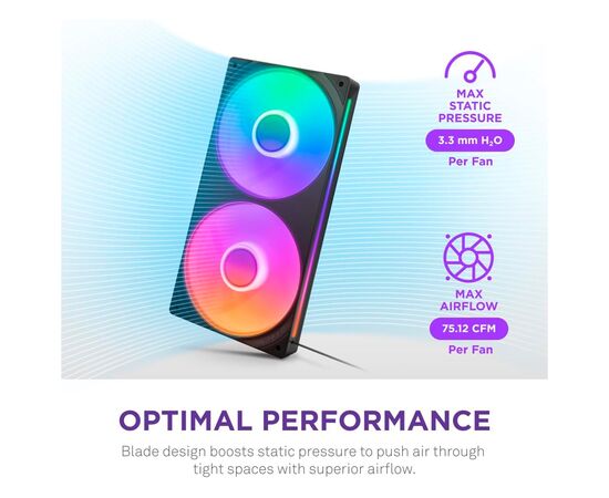 Кулер для корпуса NZXT F240 RGB Core Fan (Single Frame) - Black (RF-U24HF-B1), изображение 10 Кулер для корпуса NZXT F240 RGB Core Fan (Single Frame) - Black (RF-U24HF-B1), изображение 10
