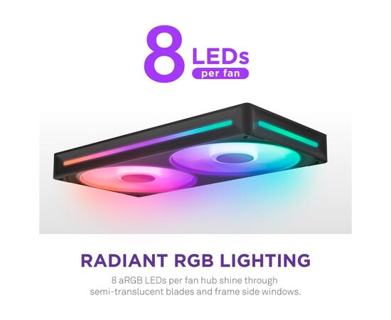 Кулер для корпуса NZXT F240 RGB Core Fan (Single Frame) - Black (RF-U24HF-B1), изображение 12 Кулер для корпуса NZXT F240 RGB Core Fan (Single Frame) - Black (RF-U24HF-B1), изображение 12