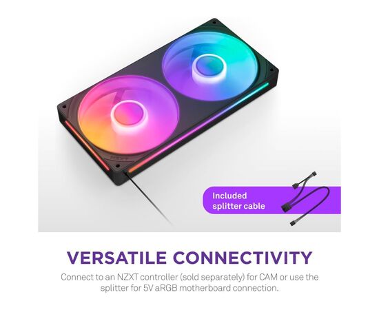 Кулер для корпуса NZXT F240 RGB Core Fan (Single Frame) - Black (RF-U24HF-B1), изображение 9 Кулер для корпуса NZXT F240 RGB Core Fan (Single Frame) - Black (RF-U24HF-B1), изображение 9