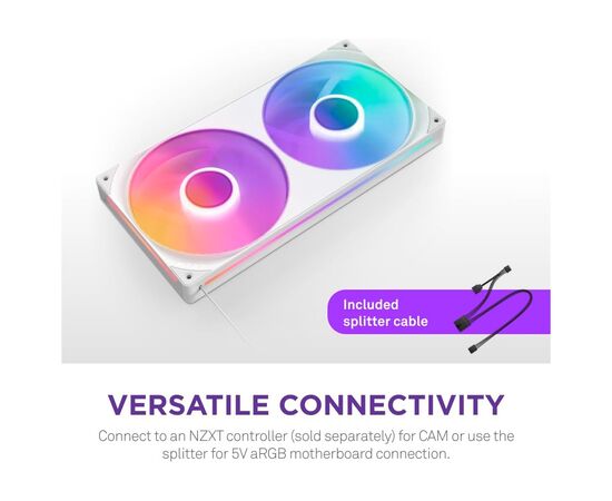 Кулер для корпуса NZXT F240 RGB Core Fan (Single Frame) - White (RF-U24HF-W1), изображение 9 Кулер для корпуса NZXT F240 RGB Core Fan (Single Frame) - White (RF-U24HF-W1), изображение 9