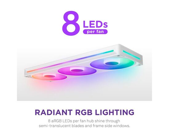 Кулер для корпуса NZXT F360 RGB Core Fan (Single Frame) - White (RF-U36HF-W1), изображение 11 Кулер для корпуса NZXT F360 RGB Core Fan (Single Frame) - White (RF-U36HF-W1), изображение 11