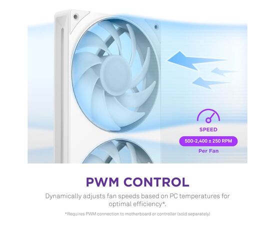 Кулер для корпуса NZXT F360 RGB Core Fan (Single Frame) - White (RF-U36HF-W1), изображение 12 Кулер для корпуса NZXT F360 RGB Core Fan (Single Frame) - White (RF-U36HF-W1), изображение 12