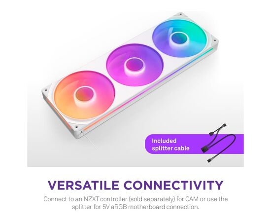 Кулер для корпуса NZXT F360 RGB Core Fan (Single Frame) - White (RF-U36HF-W1), изображение 8 Кулер для корпуса NZXT F360 RGB Core Fan (Single Frame) - White (RF-U36HF-W1), изображение 8