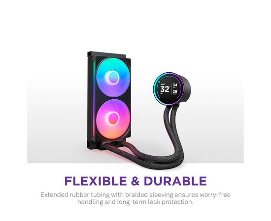Система жидкостного охлаждения NZXT Kraken Elite RGB 280mm AIO (RL-KR28E-B2), изображение 11 Система жидкостного охлаждения NZXT Kraken Elite RGB 280mm AIO (RL-KR28E-B2), изображение 11