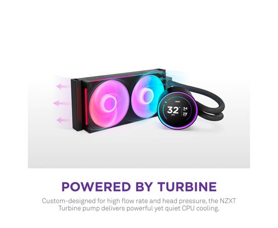 Система жидкостного охлаждения NZXT Kraken Elite RGB 280mm AIO (RL-KR28E-B2), изображение 7 Система жидкостного охлаждения NZXT Kraken Elite RGB 280mm AIO (RL-KR28E-B2), изображение 7