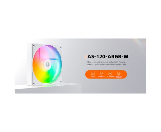 Кулер для корпуса ID-Cooling AS-120-ARGB-W, изображение 8 Кулер для корпуса ID-Cooling AS-120-ARGB-W, изображение 8