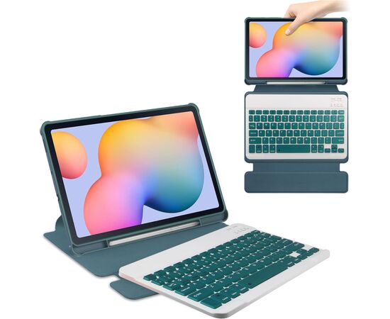 Чехол для планшета BeCover 360° Rotatable + Keyboard Samsung Tab S6 Lite 10.4 P610/P613/P615/P619 Dark Green (712406), изображение 2 Чехол для планшета BeCover 360° Rotatable + Keyboard Samsung Tab S6 Lite 10.4 P610/P613/P615/P619 Dark Green (712406), изображение 2