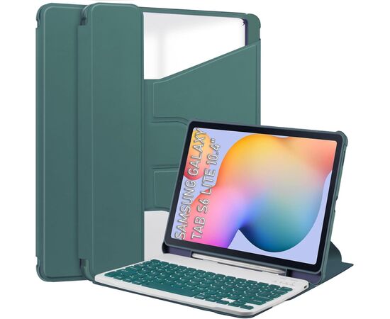 Чехол для планшета BeCover 360° Rotatable + Keyboard Samsung Tab S6 Lite 10.4 P610/P613/P615/P619 Dark Green (712406)
