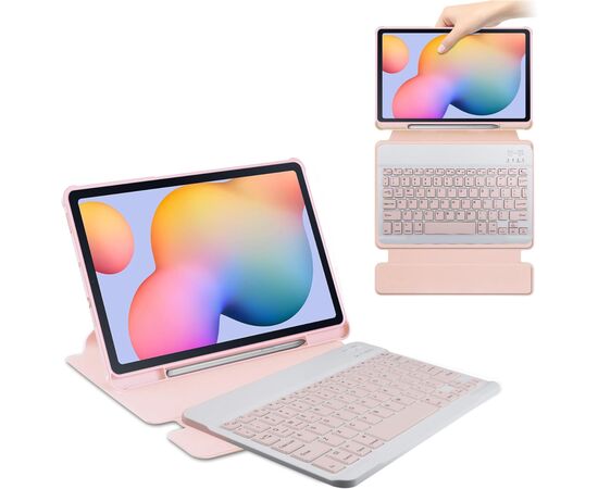 Чехол для планшета BeCover 360° Rotatable + Keyboard Samsung Tab S6 Lite 10.4 P610/P613/P615/P619 Pink (712408), изображение 2 Чехол для планшета BeCover 360° Rotatable + Keyboard Samsung Tab S6 Lite 10.4 P610/P613/P615/P619 Pink (712408), изображение 2