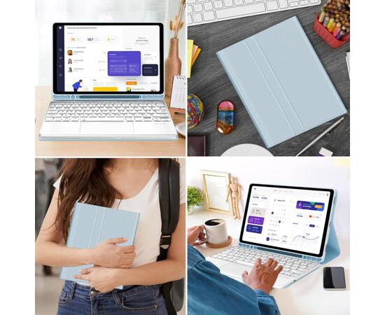 Чехол для планшета BeCover Keyboard+TouchPad Apple iPad Air 11" M2 2024 Light Blue (712598), изображение 5 Чехол для планшета BeCover Keyboard+TouchPad Apple iPad Air 11" M2 2024 Light Blue (712598), изображение 5