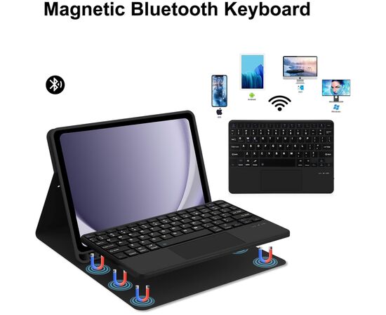 Чохол до планшета BeCover Keyboard+TouchPad Samsung Tab A9 Plus SM-X210/SM-X215/SM-X216 11.0" Black (712411), зображення 5 Чохол до планшета BeCover Keyboard+TouchPad Samsung Tab A9 Plus SM-X210/SM-X215/SM-X216 11.0" Black (712411), зображення 5