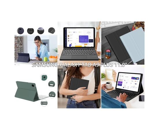 Чехол для планшета BeCover Keyboard+TouchPad Samsung Tab A9 Plus SM-X210/SM-X215/SM-X216 11.0" Dark Green (712413), изображение 7