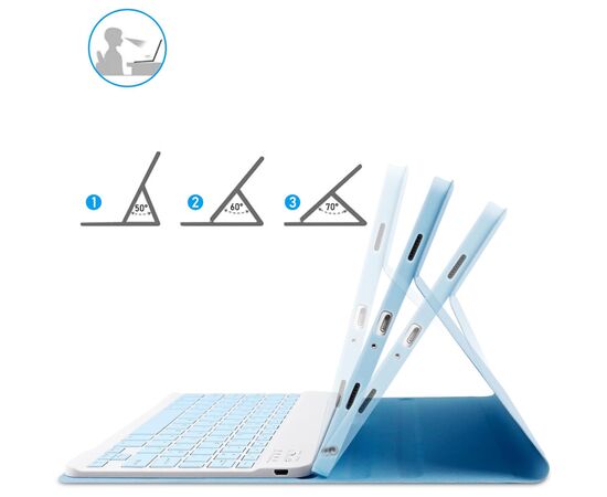 Чехол для планшета BeCover Keyboard Samsung Tab A9 SM-X115 8.7" Light Blue (712358), изображение 5 Чехол для планшета BeCover Keyboard Samsung Tab A9 SM-X115 8.7" Light Blue (712358), изображение 5