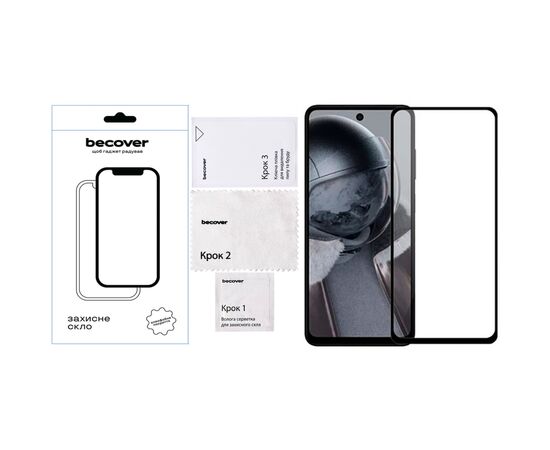 Стекло защитное BeCover Poco F6 Pro Black (712585), изображение 2 Стекло защитное BeCover Poco F6 Pro Black (712585), изображение 2