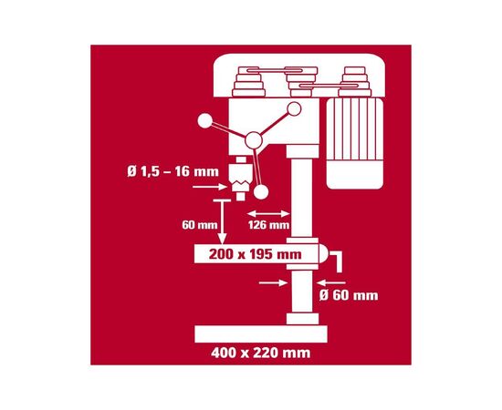 Сверлильный станок Einhell TC-BD 630/1 630Вт, 250-2400об/хв (4520597), изображение 9
