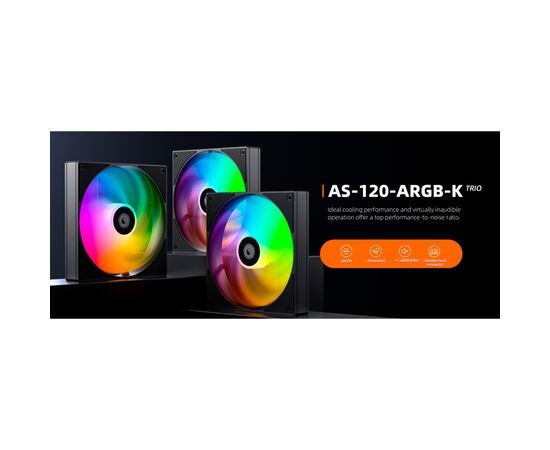 Кулер для корпуса ID-Cooling AS-120-ARGB-K TRIO, изображение 8 Кулер для корпуса ID-Cooling AS-120-ARGB-K TRIO, изображение 8