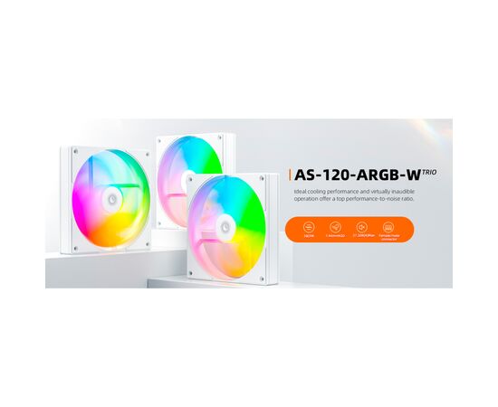 Кулер для корпуса ID-Cooling AS-120-ARGB-W TRIO, изображение 8 Кулер для корпуса ID-Cooling AS-120-ARGB-W TRIO, изображение 8