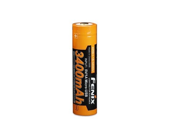 Аккумулятор Fenix 18650 3400 mAh micro usb зарядка (ARB-L18-3400U)
